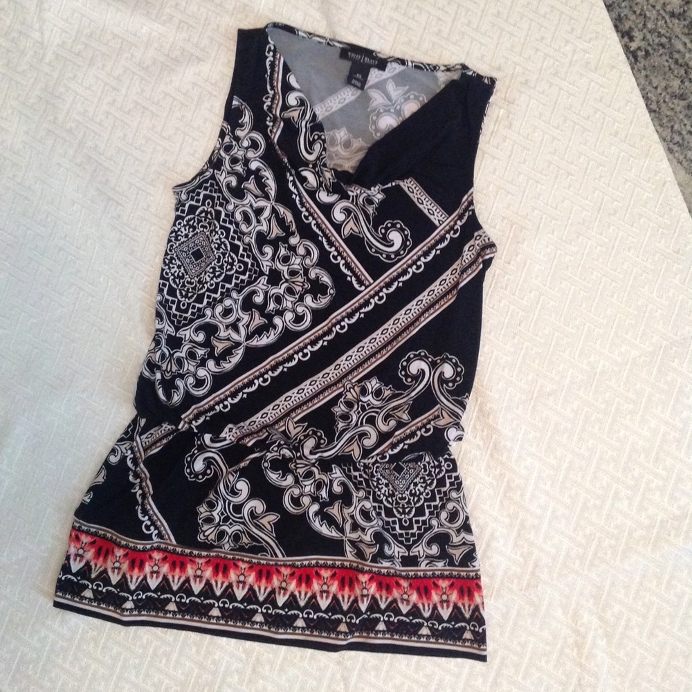 WHBM Sleeveless Printed Tunic Top